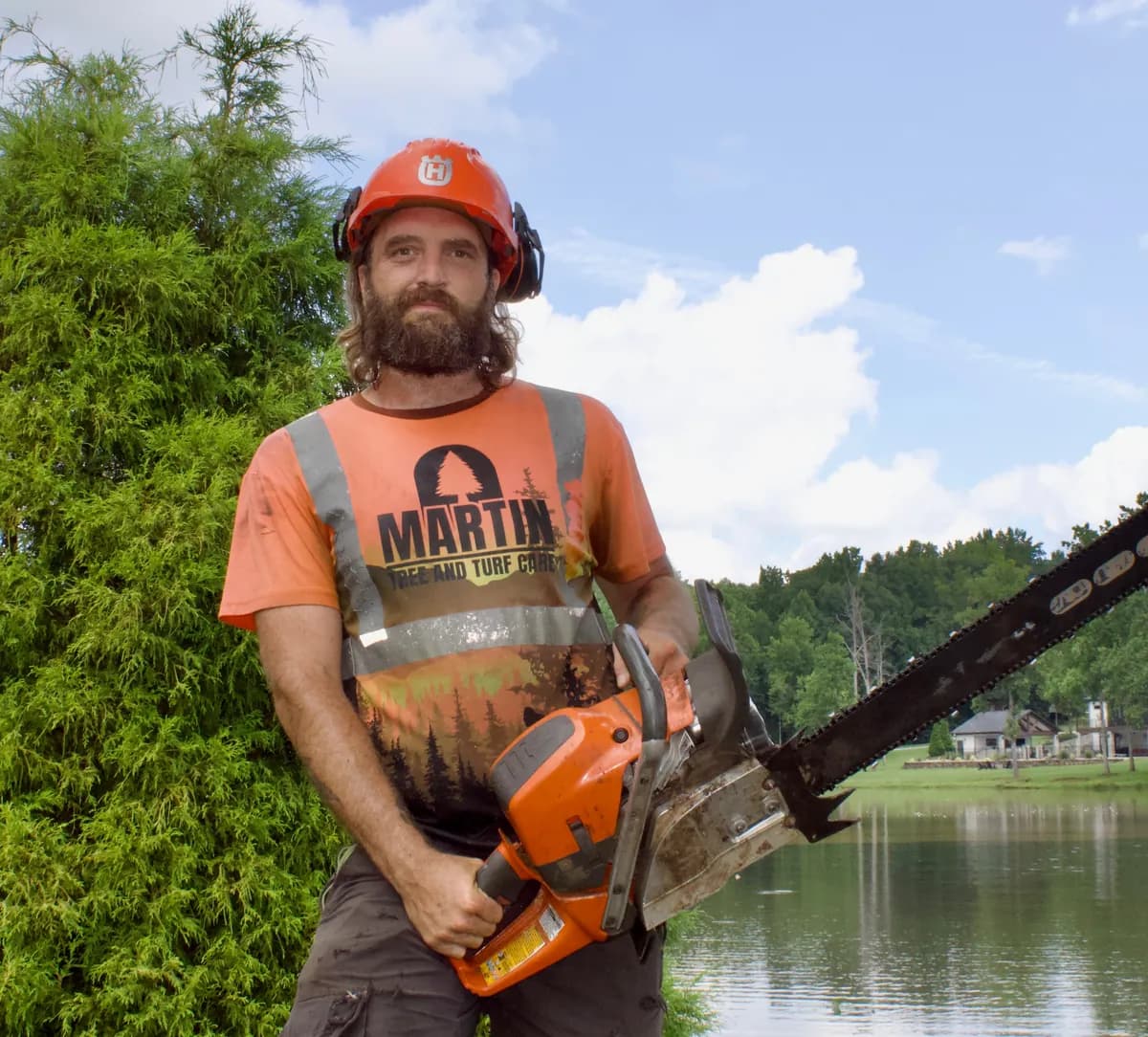 Brian Pace, operations manager at Martin Tree and Turf Care, on a job in Upstate SC