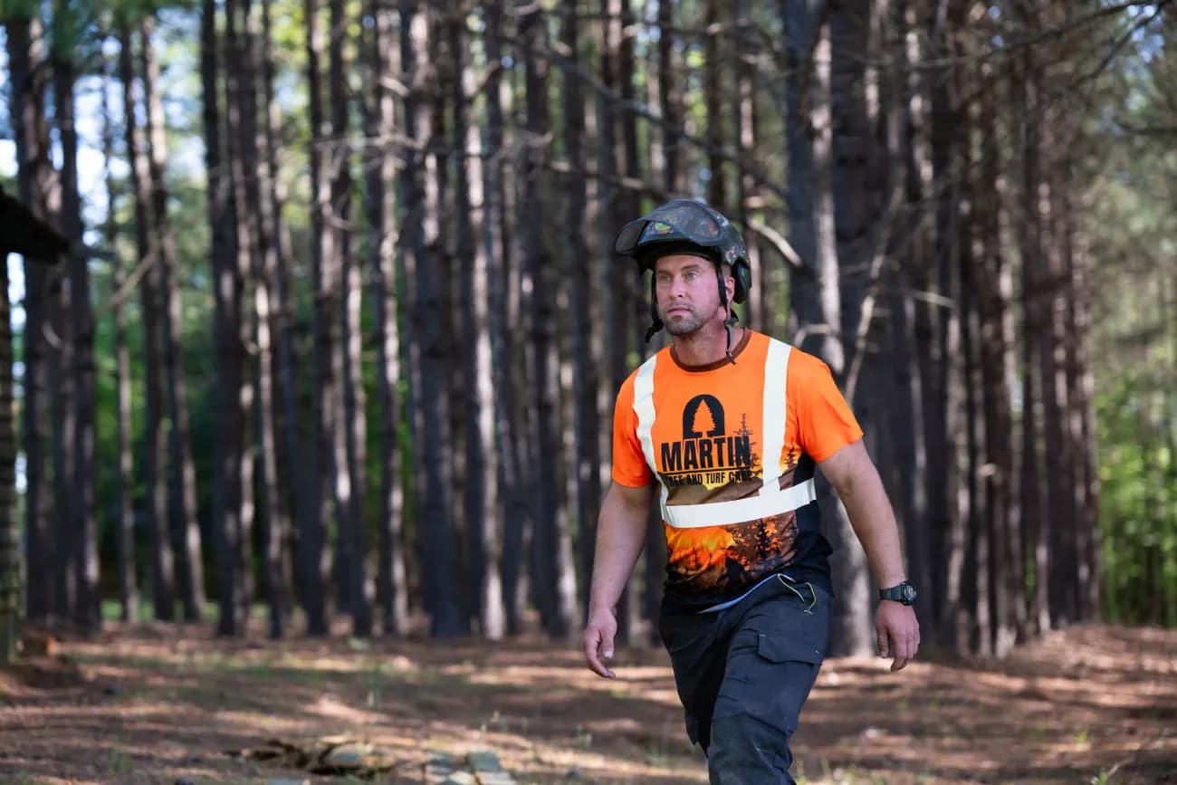 The ISA Certified Arborist and owner of Martin Tree and Turf Care, on a job site in Upstate SC
