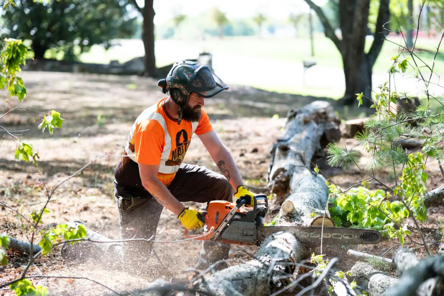 Martin Tree and Turf Care crew responding to an emergency tree job in Upstate SC