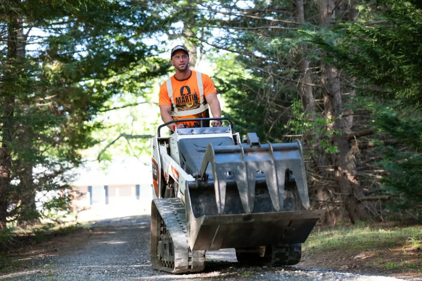 Martin Tree and Turf Care preparing a residential site for tree planting in Upstate South Carolina